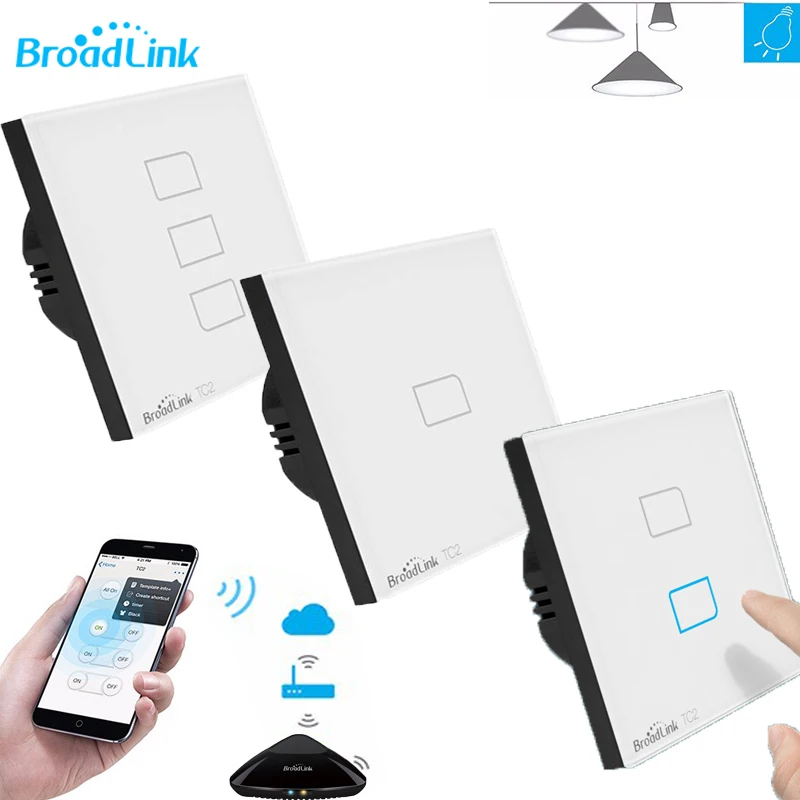 

Broadlink TC2 EU Standard 1/2/3 gang ,mobile Remote light lamps wall wifi Switch by broadlink rm pro+ pro33,smart home domotica