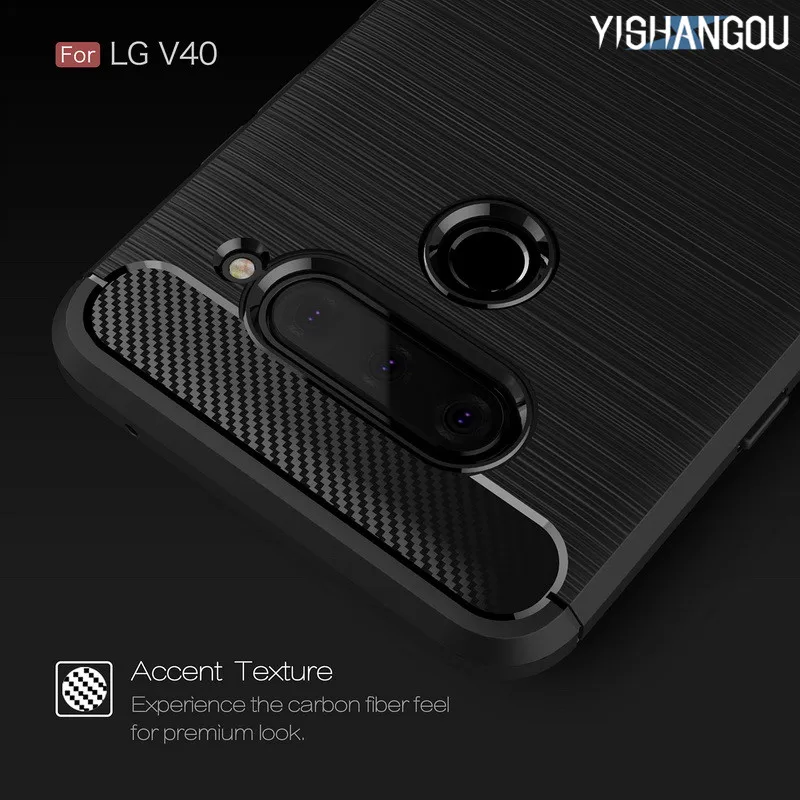 

Slim Carbon Fiber Case For LG V40 ThinQ V30 Plus G7 G6 Q6 Mini Soft Silicon Shockproof Cover For LG Q7 V30S K8 K10 2018 Stylo 4