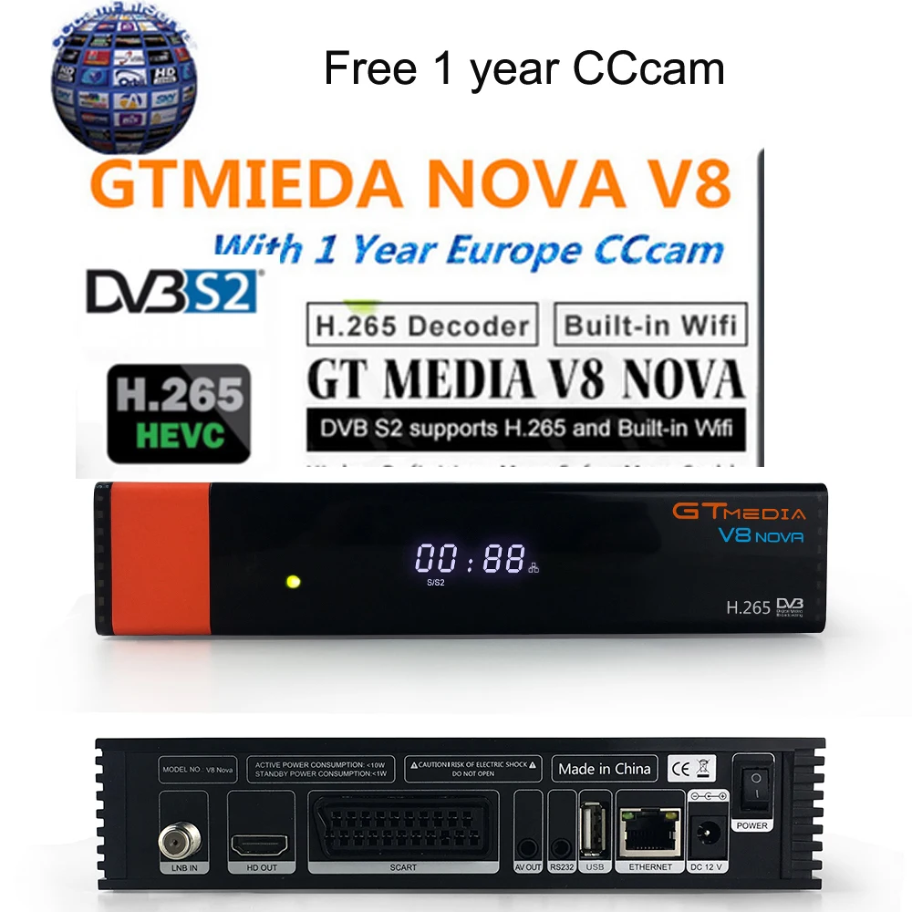 

Satellite Receiver Free sat V8 Nova internet TV receiver built in USB wifi dvb-s2 Decoder Newcam better than V7 HD V7S V8 Super