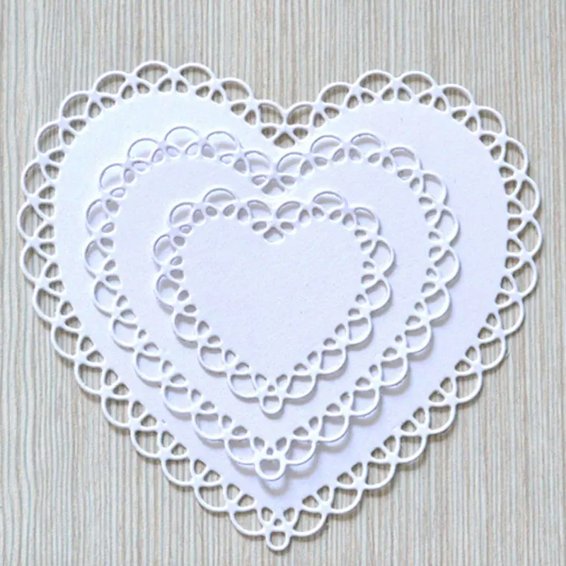 

HamyHo Lace Heart Shape Frame Metal Embossing Cutting Dies 3D DIY Scrapbooking Craft Photo Invitation Cards Decoration 107*100mm