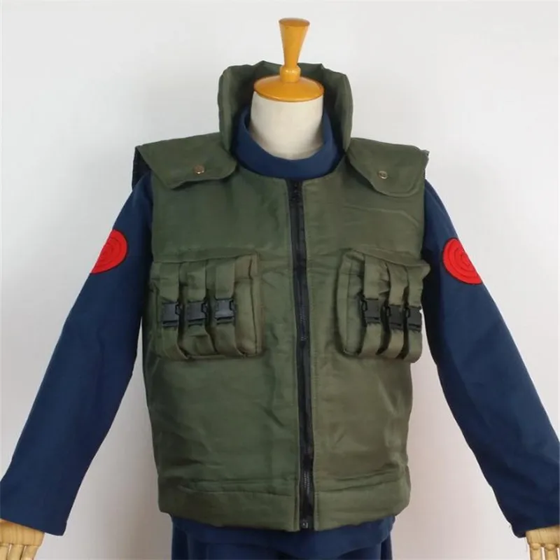 NARUTO Hatake Kakashi Green Unisex Vest Cosplay Costumes Anime Garment