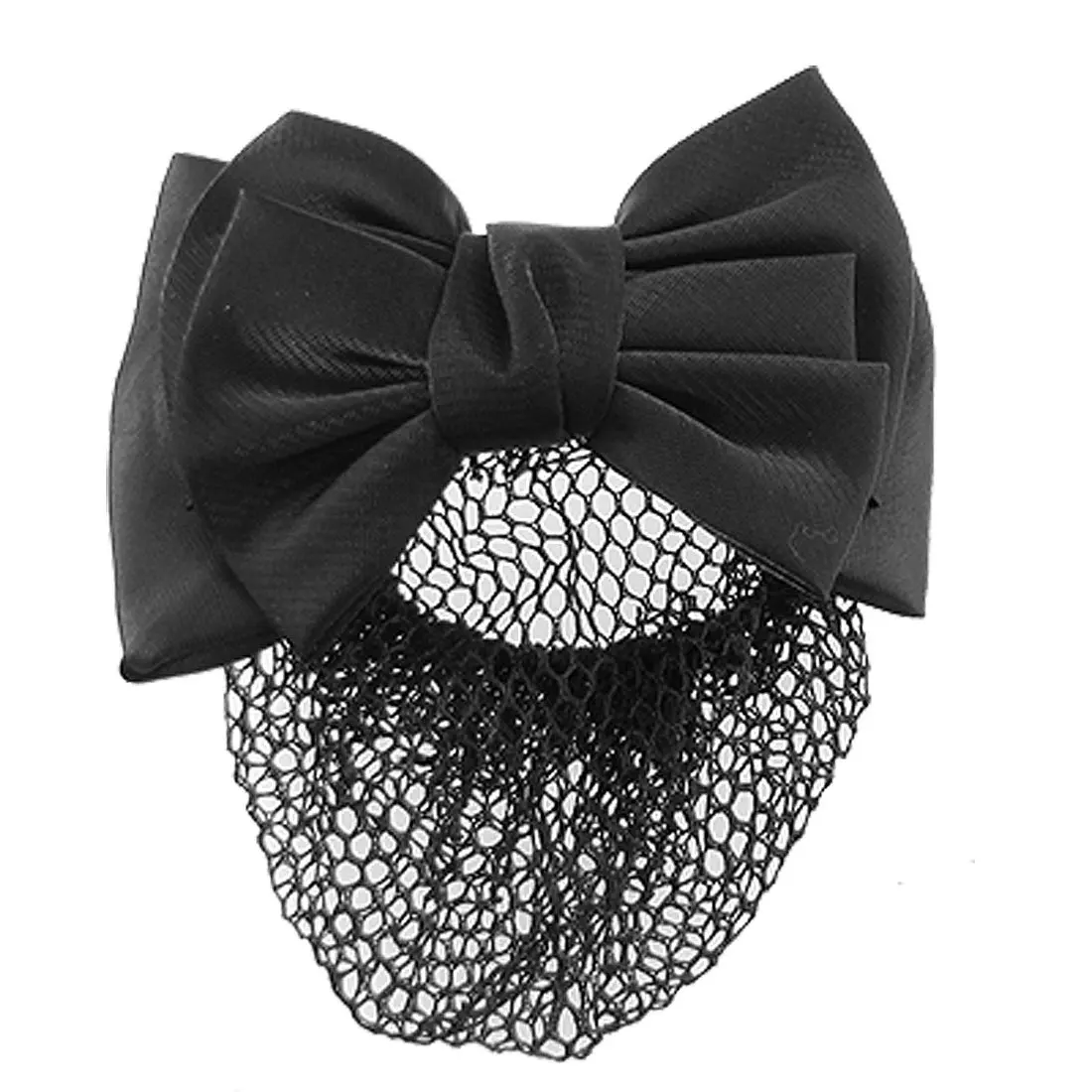 New Durable Snood Net Black Bowknot Detail French Clip Hair Barrette