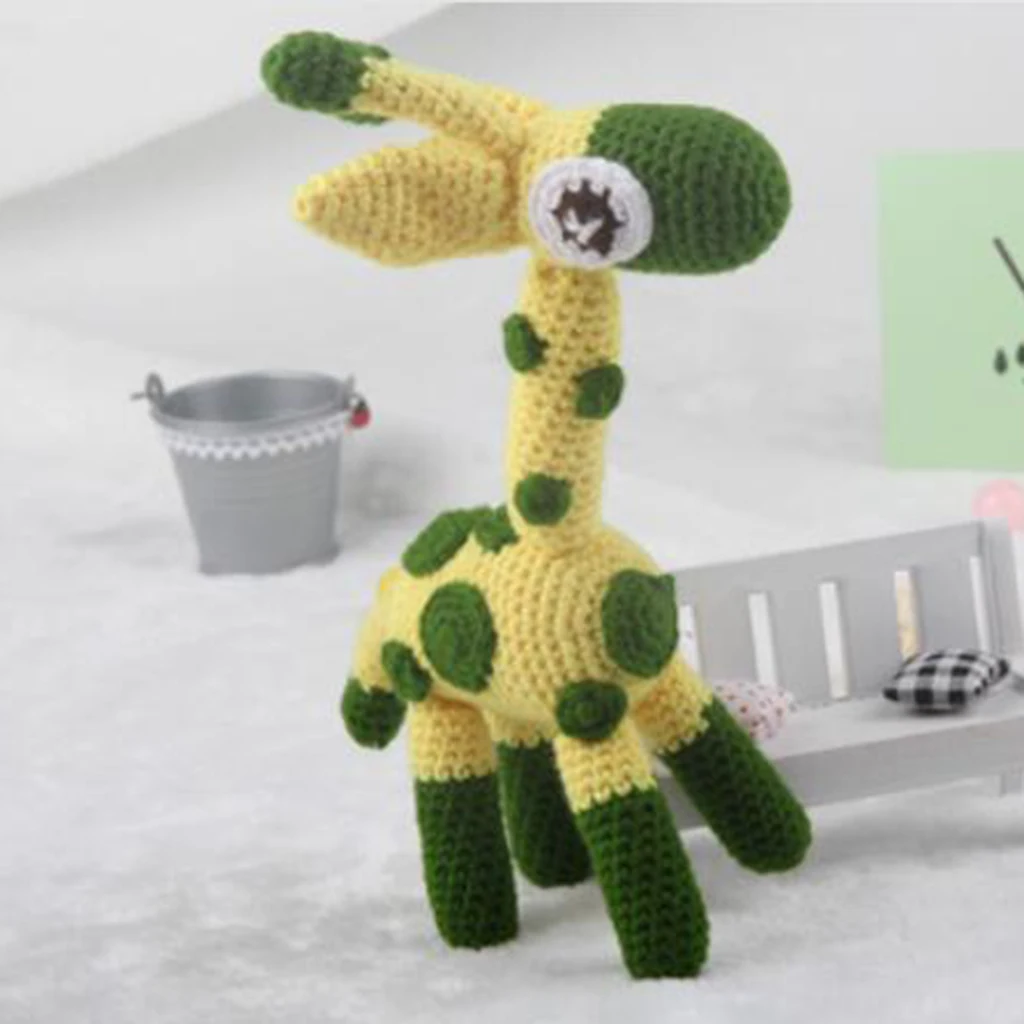 3D Giraffe Crochet Doll Kit for Kids Children Learn to Knitting Stuffed Toy