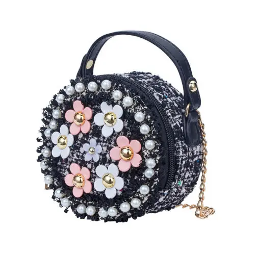 زهرة حقائب كتف الأطفال حقيبة ساعي من الجلد المصقول الفتيات Crossbody حقيبة الاطفال صغيرة جولة حقيبة حقائب للأطفال هدية