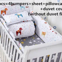 Промо-акция! 6/7 шт. детское постельное белье. кроватки bedding.100% хлопок детская Колыбелька комплект, 120*60/120*70 см