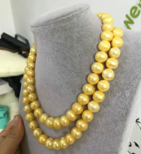 

Free Shipping >>>>>elegant 33inch 14k 12-13MM SOUTH SEA GOLD BAROQUE PEARL NECKLACE