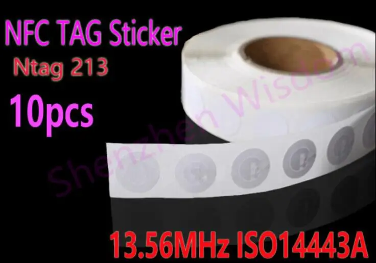 10pcs NFC Tag Sticker 13 56MHz ISO14443A Ntag213 NFC Sticker RFID Tag