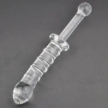 21cm Length Double Head Crystal Glass Dildo Fake Penis Sex Toy Anal Butt Plug Vagina Stimulator For Female Gay Male Masturbation 4