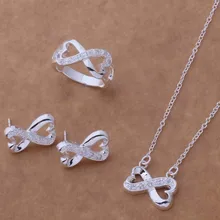 Высокого качества Серебряные модные ювелирные изделия серьги ожерелье кольца WT-167