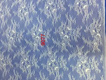 

High Quality french Lace Fabric DIY Decorative Soft Off White Nylon Eyelash Lace Wedding Dress Fabric