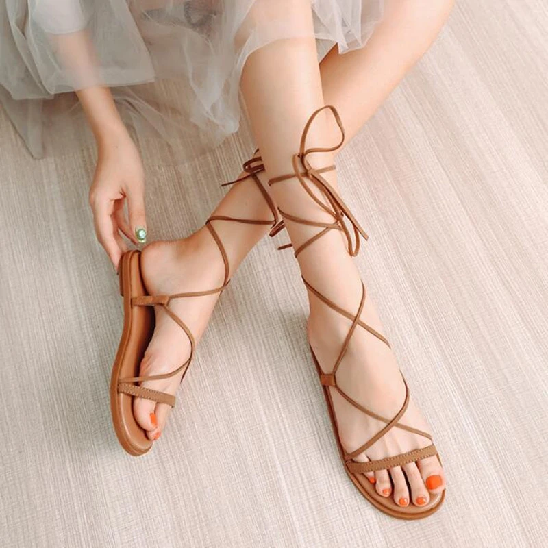 womens tie up flats