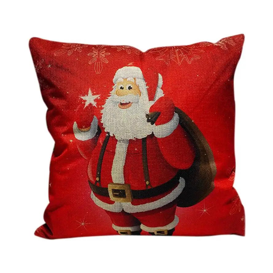 Christmas Sofa Bed Home Decoration Festival Pillow Case linen blend