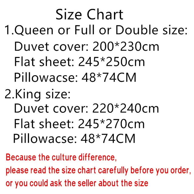 100 Cotton Bed Linen 3d Duvet Covers 4pc Double Queen King Size