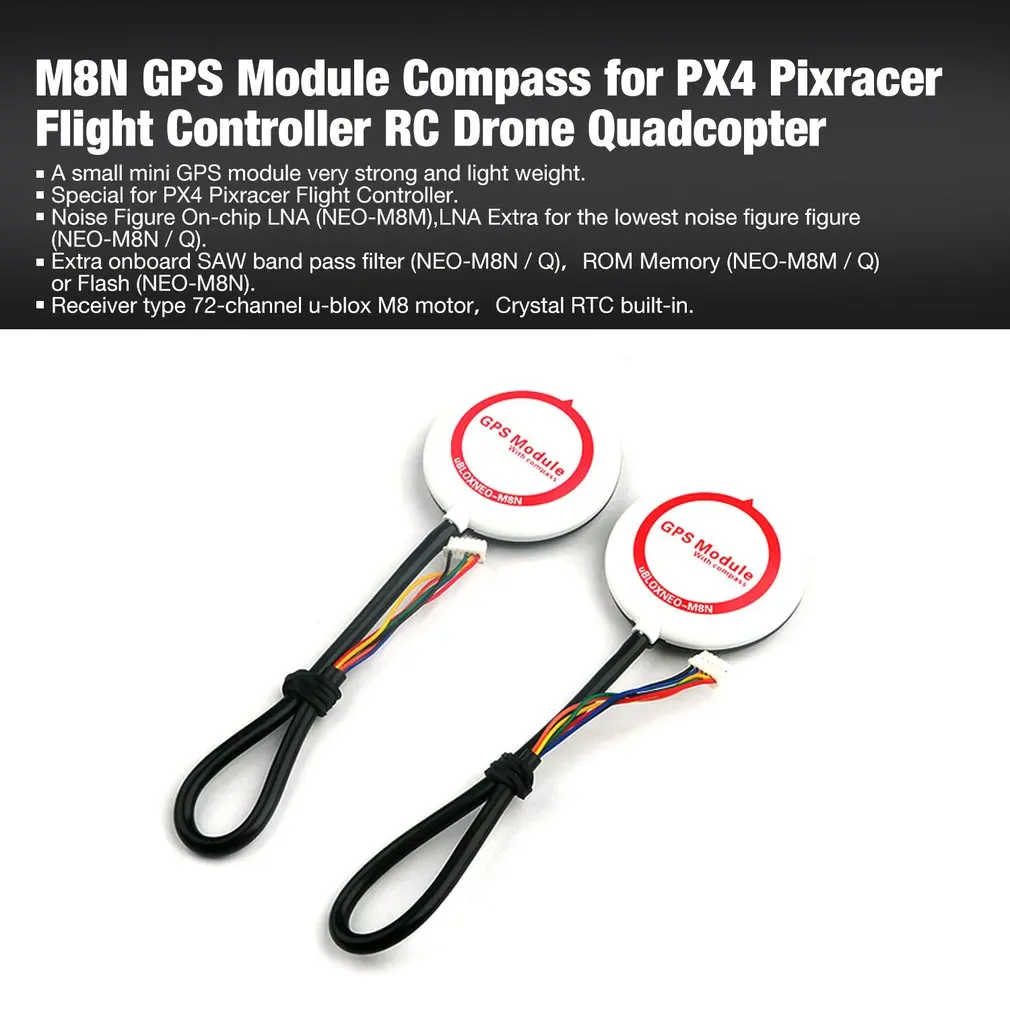 

Hot Mini M8N GPS Module IST8310 Electronic Compass for PX4 Pixracer Flight Controller RC Multicopter Quadcopter Drone Airplane