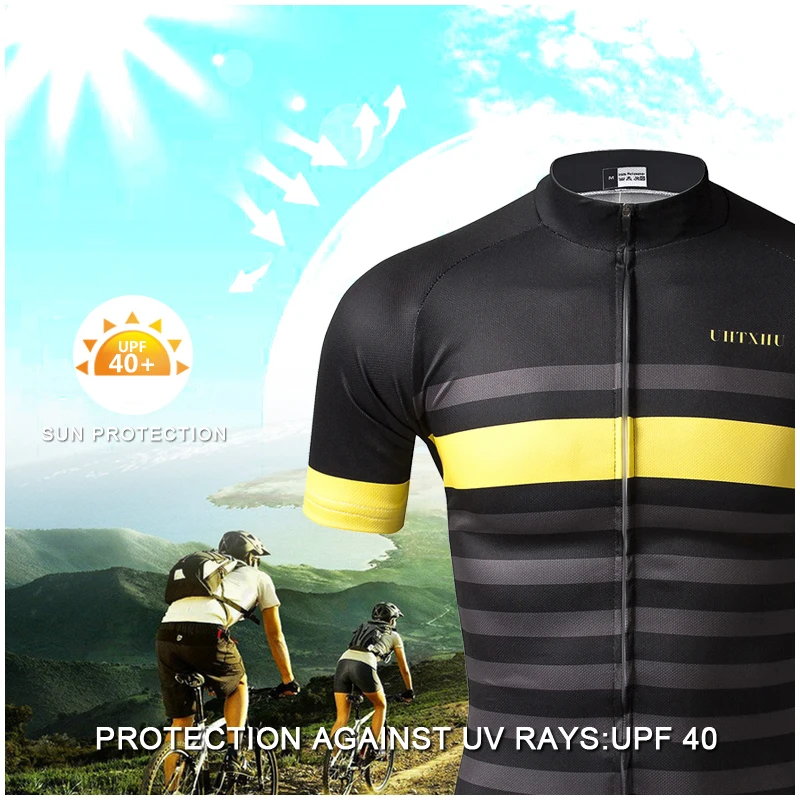 Uhtxhu Мужская велосипедная одежда для велоспорта Одежда дышащая анти-УФ велосипедная одежда для велосипеда из Джерси Наборы
