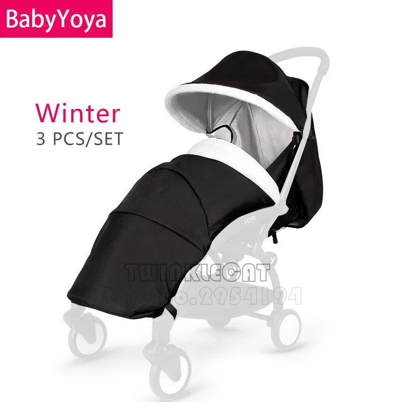 

Baby YOYA YoYo 3Pcs /Set Winter Stroller Sun Canopy Visor Seat Cushion Leg Cover Footmuff Car Pram Hood Cap Accessories Shield