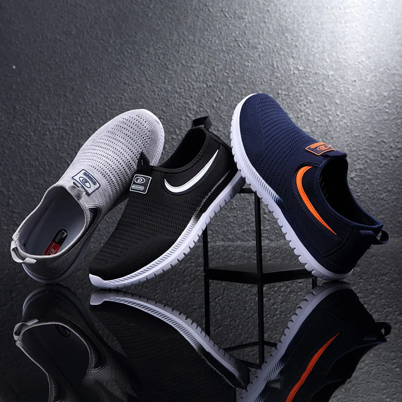 

KLYWOO Fashion Men Loafer Mesh Shoes Summer Breathable Mens Casual Shoes Flyknit Lightweight Comfortable Sneakers Men Shoes
