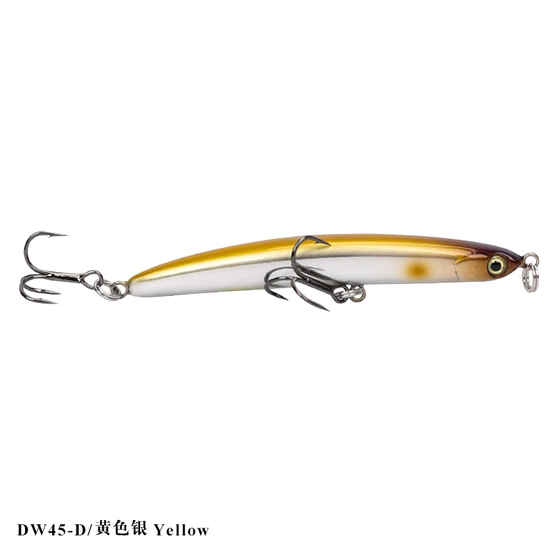 TSURINOYA для рыбалки приманки DW45 Высокое качество крюк 65 мм 5,0 г три Vmc тонущий крючок карандаш приманка жесткая наживка - Цвет: DW45-D