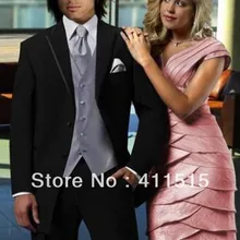 По специальному заказу; недорогая женская черная одежда жениха смокинги/заостренный лацкан Женихи Для мужчин мужской свадебный костюм для мужчин вечерние платья вечерние платье без рукавов