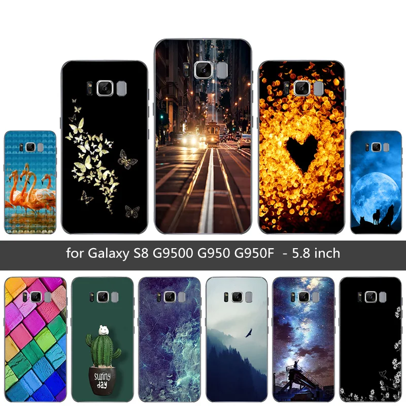 Чехол для Samsung Galaxy S8 прозрачный мягкий силиконовый чехол гримаса G9500 G950 G950F Capa fundas