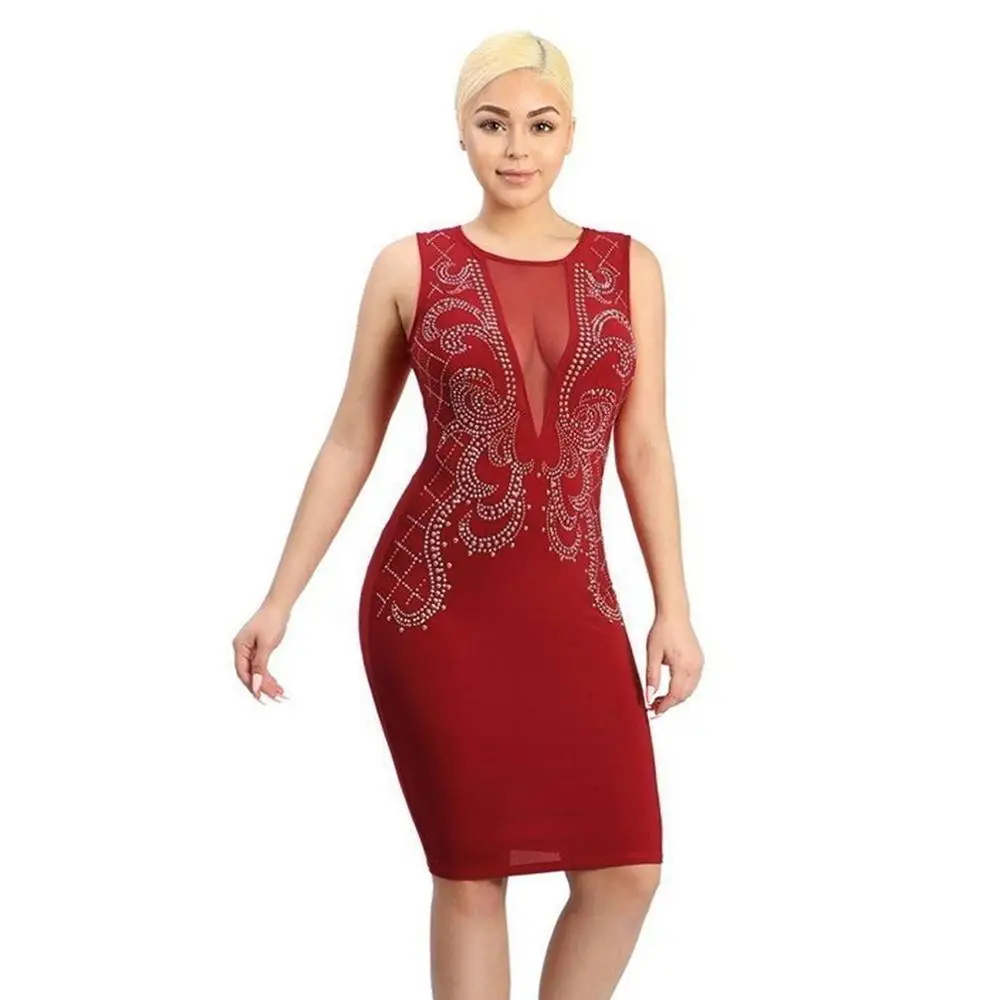 Vestidos Женщины Dress 2017 Длинным рукавом упругие женщины повязки dress mesh see through bodycon