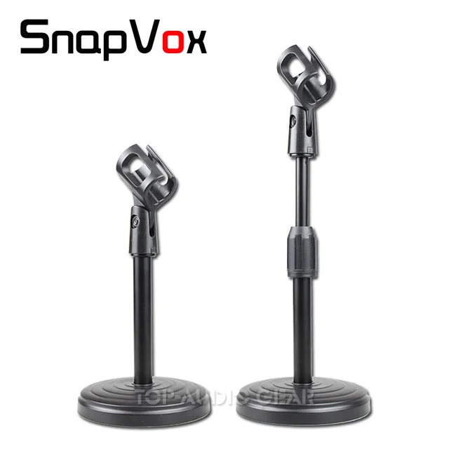 Adjustable Height Round Base Tabletop Desktop Mic Stand For SHURE MV51 MV 51 Microphone Stand Boom Clip Holder Mount Clamp