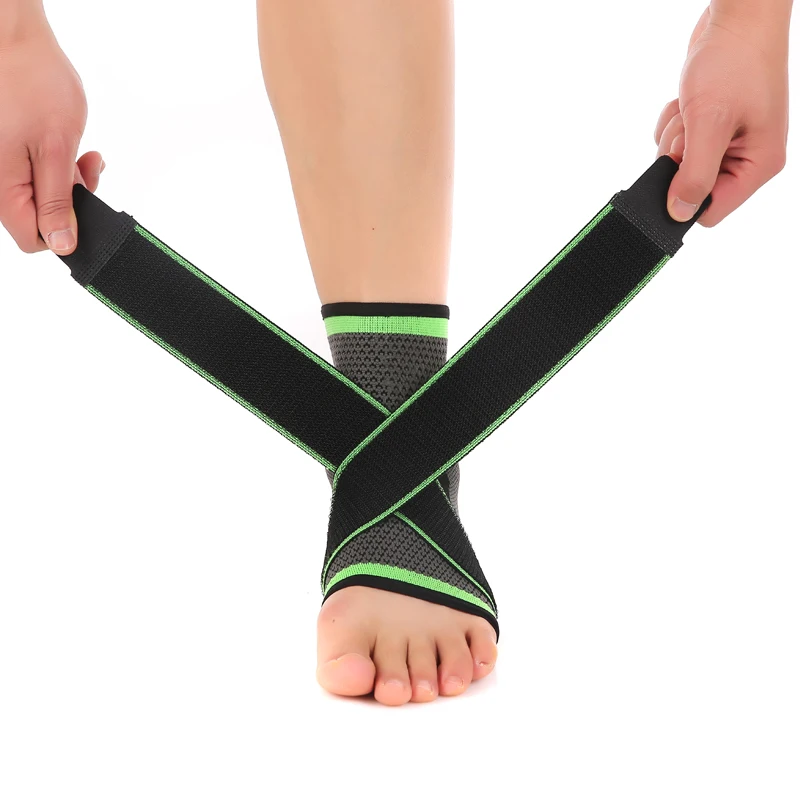 

3D weaving elastic nylon strap ankle support brace badminton basketball football taekwondo fitness heel protector gym equipment