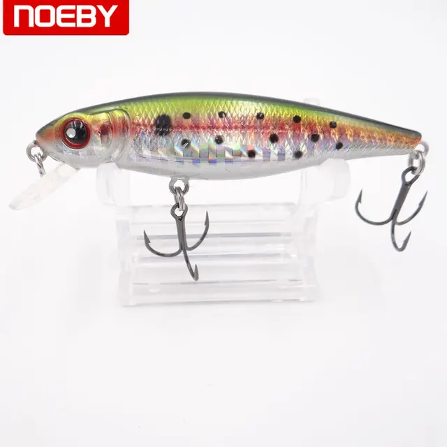 NOEBY Minnow Bass Pike Carp Walleye Trout Plastic Fishing Wobbler Hard