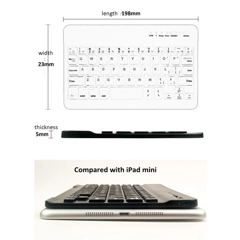 Высококачественная ультра тонкая мультимедийная алюминиевая Беспроводная bluetooth клавиатура для IOS Android PC для Windows для Ipad Air 3 Mini 2