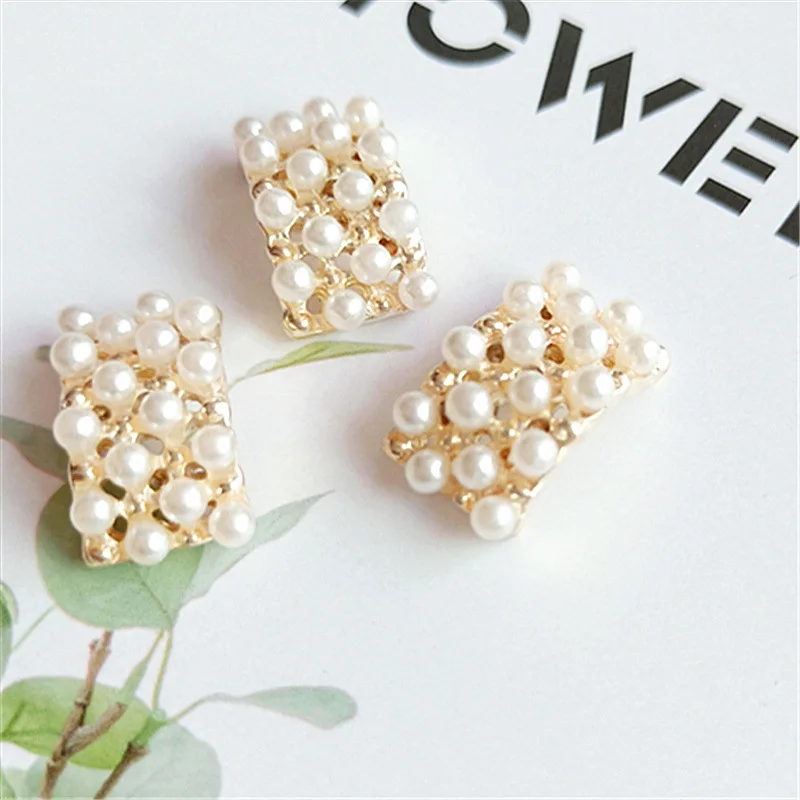 10 pcs/lot 18mm*9mm Little Arch Rhinestone Rabbit Buttons for Craft Wedding Invitation Card DIY Girl Hair Bowknot Metal Buttons