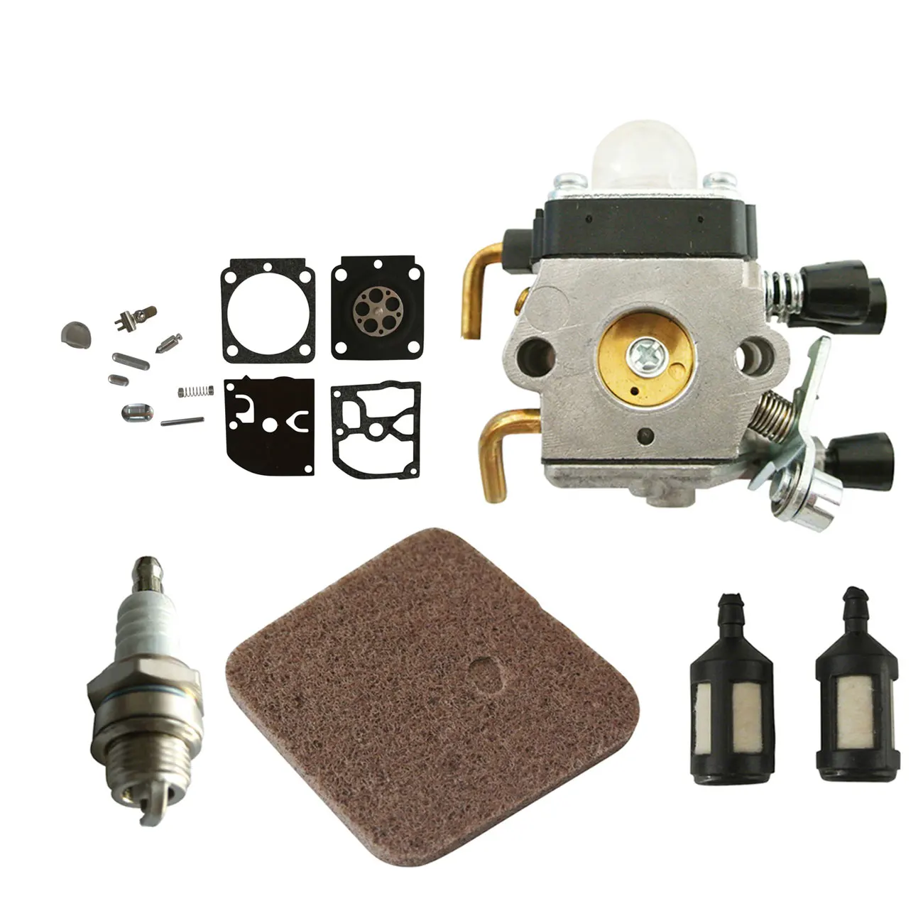 Carb Air Fuel Filter Spark Plug For Stihl FS38 FS45 FS46 FS55 FC55 C1Q