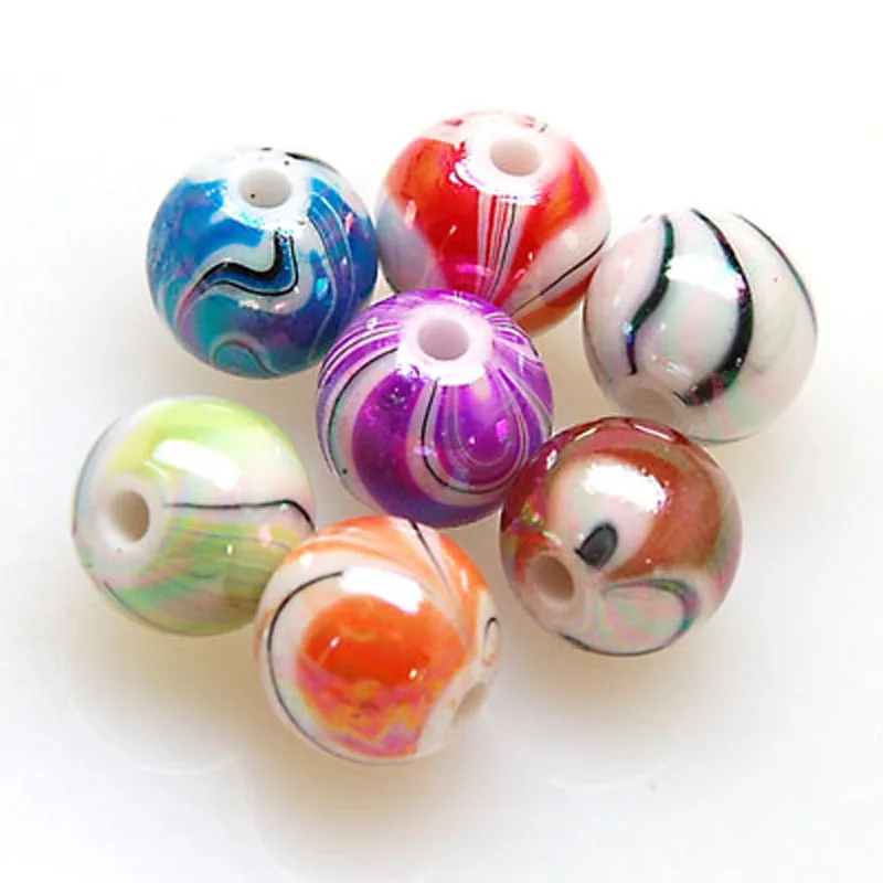 100 x 8mm Runde Kunststoff Acryl Perlen Spacer Beads Diy   farbe auswahl 
