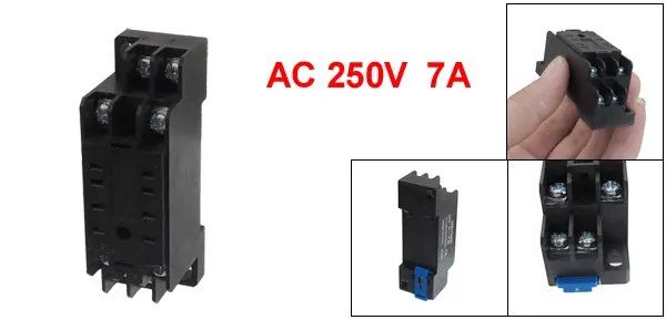 DYF-08A 7A 250VAC 8 Pin DIN Rail Mount Power Relay Socket Base for HH52P