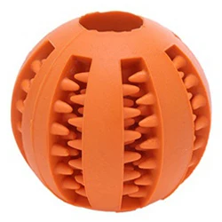 Orange Sof игрушки для собак Забавный интерактивный эластичный шар игрушка для жевания собаки чистка зубов мяч для еды мяч из твердой резины - Цвет: Orange