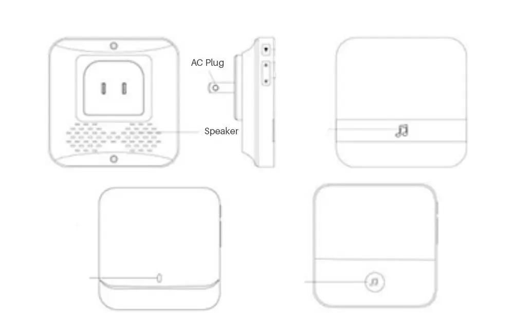 Ding Dong беспроводной дверной звонок приемник AC 90 V-250 V 52 куранты 110dB Wifi дверной Звонок камера низкое энергопотребление внутренний звонок