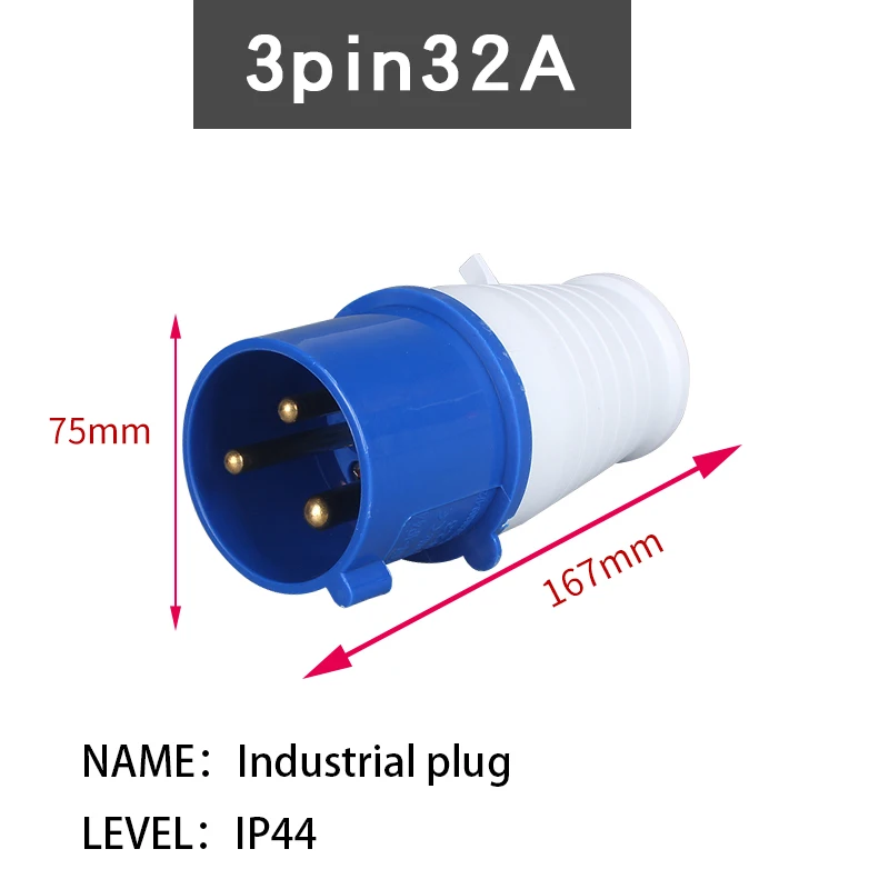 32A 3 P/4 P/5 P IP44 Водонепроницаемый Мужской Женский Разъем питания Соединительный промышленный Штепсель - Цвет: 3 PIN  32A 1