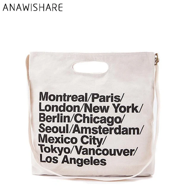 Anawishare Women Canvas Shoulder Bags Letter Print Handbags Large Anawishare Women Canvas Shoulder Bags Letter Print Handbags Large Las Tote Designer School Bolsa