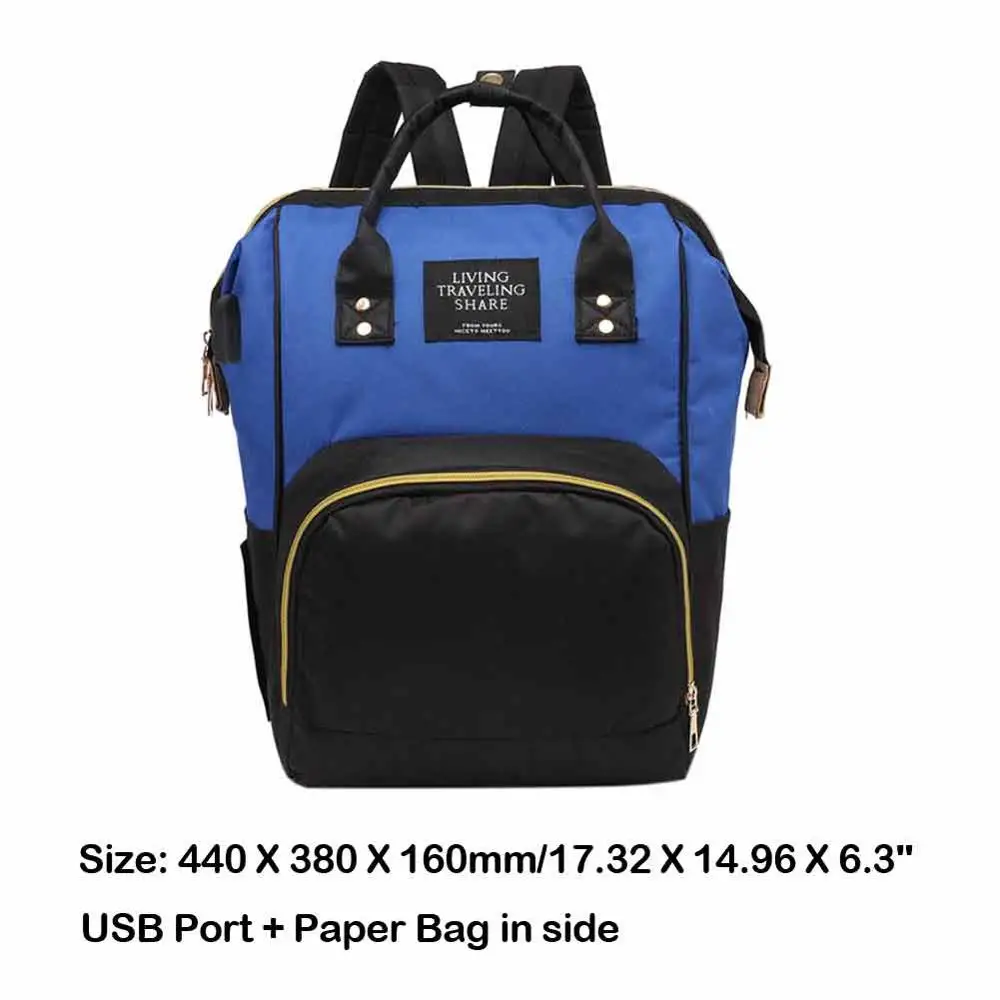 Модная USB многофункциональная сумка для подгузников для мам, сумка-Органайзер для подгузников для ухода за ребенком, сумка-клатч для мам, рюкзак для кормления, сумка-клатч - Цвет: A13