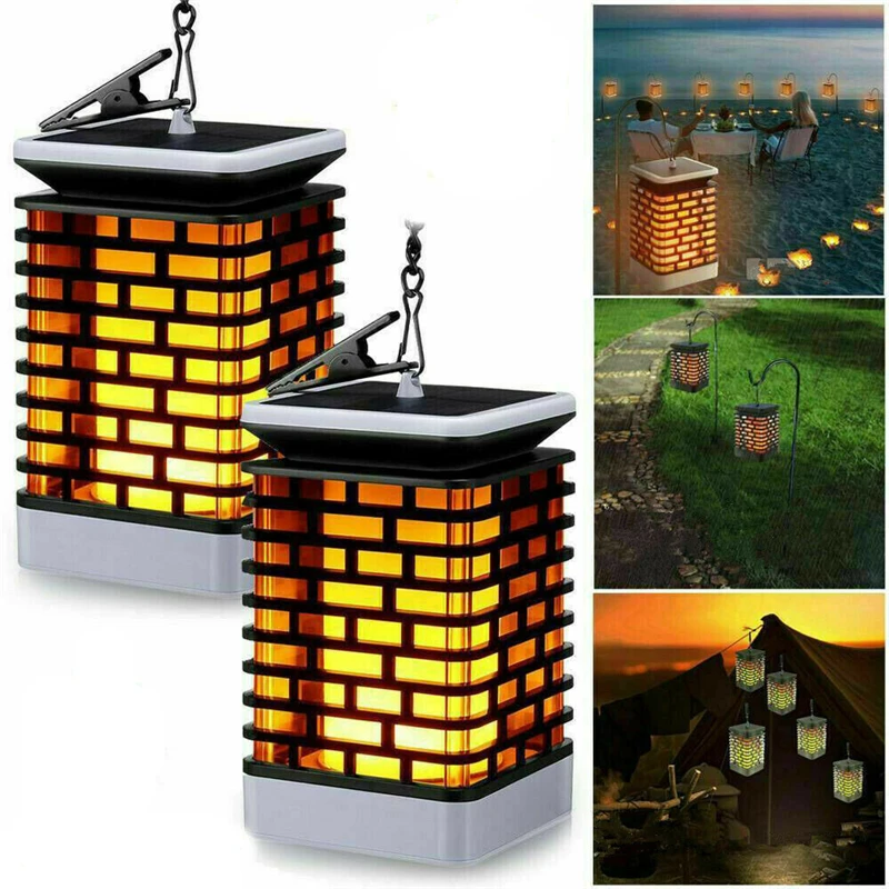 LED Solar Outdoor Garden Waterproof Light IP65 Quad Candle Squares Flickering Flame Hanging Decoration Lamp XiaoMi Foco Luz LED Solar Outdoor Garden Waterproof Light IP65 Quad Candle Squares Flickering Flame Hanging Decoration Lamp XiaoMi Foco Luz