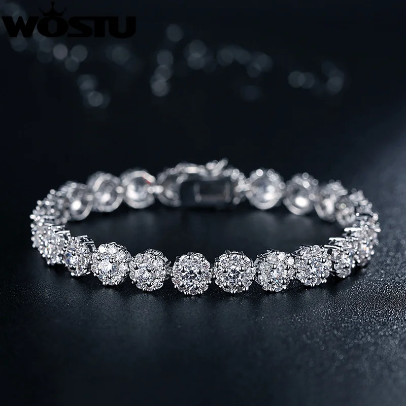 WOSTU 2020 роскошный новый модный браслет AAA с кубическим цирконием для женщин белое