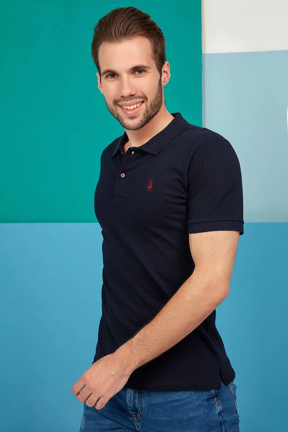Dewberry мужской темно-синий T-Shirt-2090001T8561
