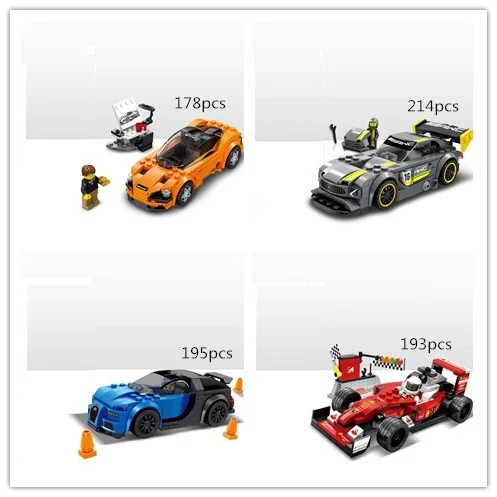 SY6796-6799 участвуя Veyron SF16-H AMG-GT3 M-7205 строительные блоки кирпичи Детский подарок развивающие детские игрушки 4 шт./лот