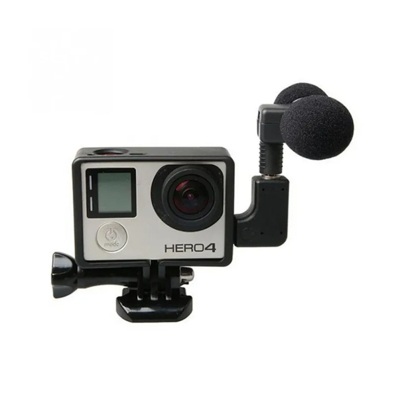 Мини стерео микрофон для Gopro Hero 4 3 аксессуары защитная рамка чехол крепление экшн