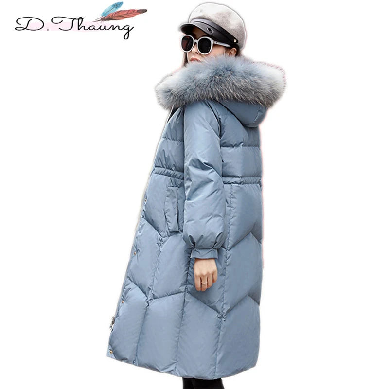Qualité Coton Capuche Fourrure Femelle Noir À Moyen Épaississement yellow bleu Femmes Long 2018 Mince De D'hiver Cw652 Nouveau Dames Parkas Col Chaudes Fur Veste Collar xO0vw86qW