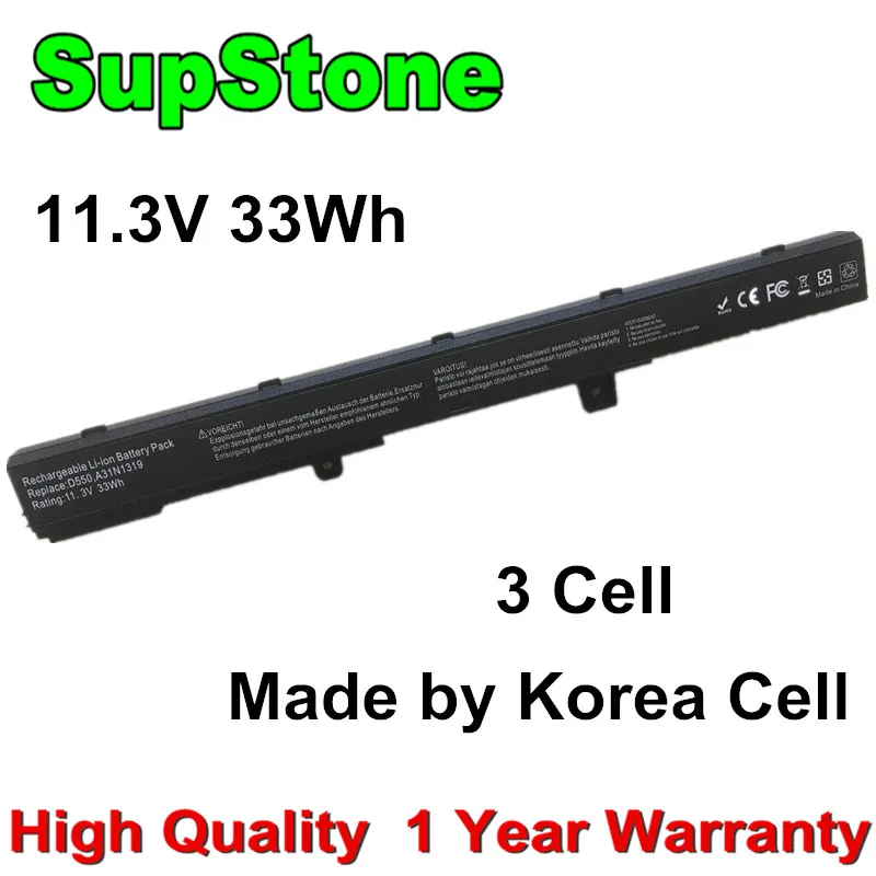 SupStone 33Wh 3cell A31N1319 Аккумулятор для ноутбука ASUS X451 X451C X451CA X551 X551C X551CA A41N1308 0B110 00250100