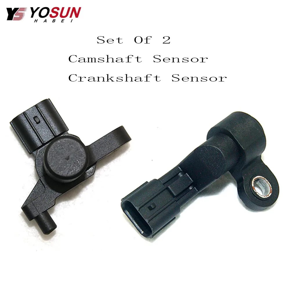 Set of 2 Camshaft Crankshaft Position Sensor 37840PLC006 37500PLC015