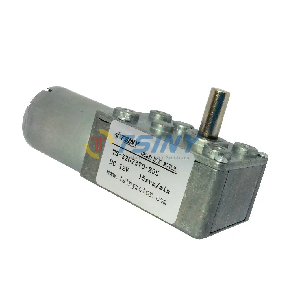 

12VDC 15RPM pmdc worm geared dc motor with gear reducer gear box from Tsiny Motor