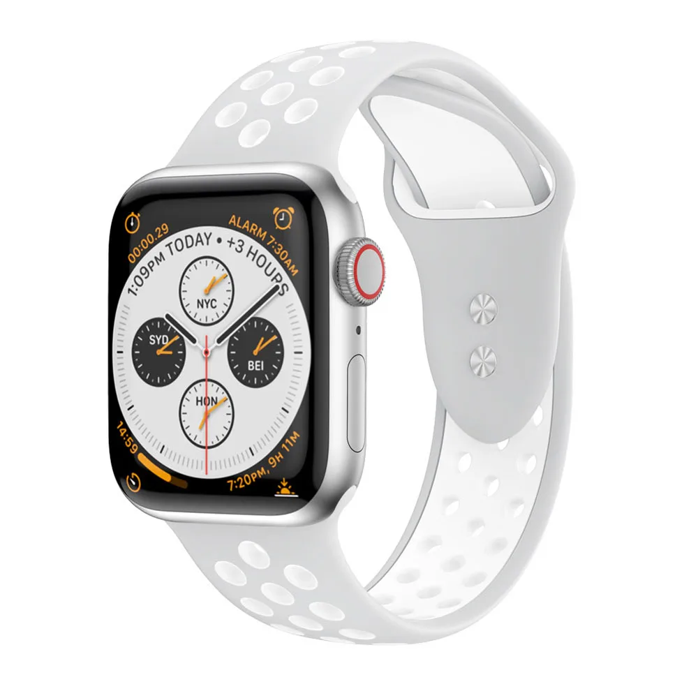 Correa для apple watch серии 1/2/3/5, 42 мм, 38 мм, ремешок для запястья адаптер для наручных часов iwatch, 4 40 мм 44 мм разноцветных резиновых полосок Спорт на открытом воздухе силиконовый