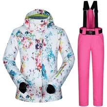 Женская лыжная куртка и брюки зимняя уличная куртка сноуборд лыжное пальто зимняя одежда лыжный костюм женский ветрозащитный водостойкий дышащий