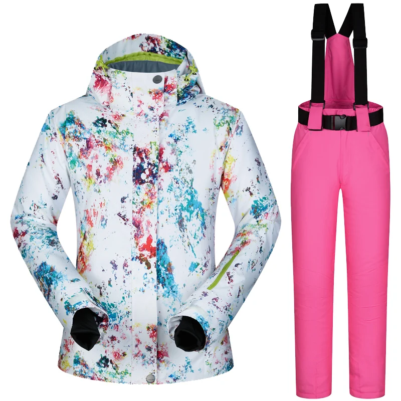 

Women's Ski Jacket and Pant Winter Outdoor Jacket Snowboard Ski Coat Snow Wear Ski Suit Women Windproof Waterproof Breathable